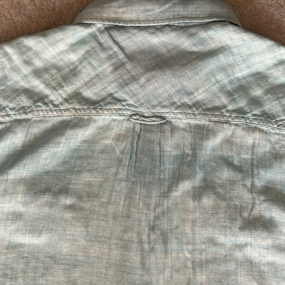 NWT! True Grit Men's Baja Short Sleeve 2 Pocket Button Down Shirt Cotton Sky - Picture 6 of 9